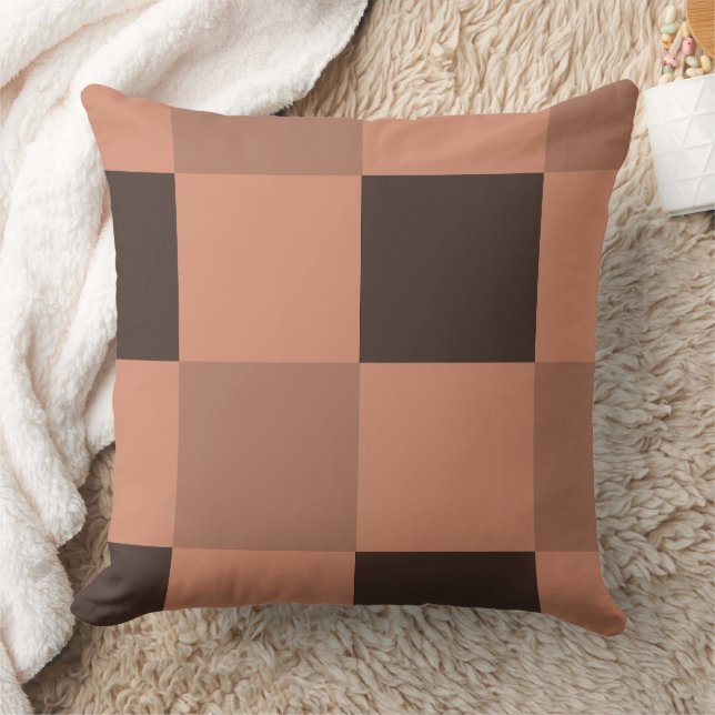Mocha Mousse Checkered Kissen (Decke)