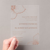 Mocha Mousse Clematis Botanische Feierliche Hochze Acryleinladungen (Insitu (Handheld))