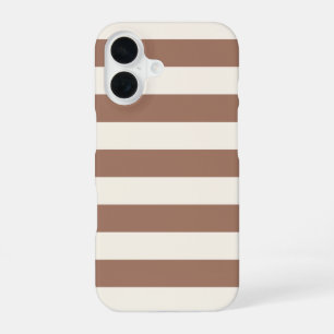 Mocha Mousse Color Creamy White Stripes 2025 Trend iPhone 16 Hülle