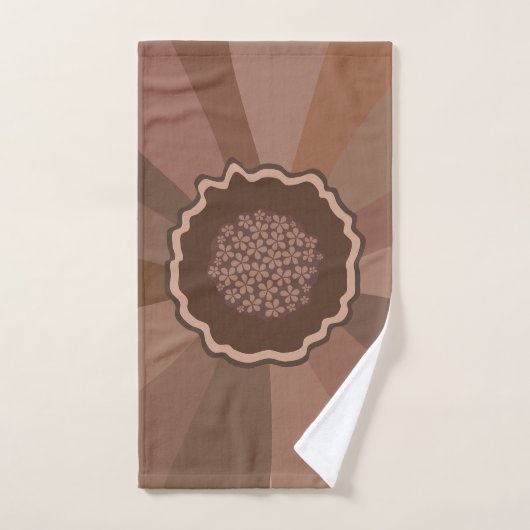 Mocha Mousse Daisy Floral Badhandtuch Set (Handtuch)