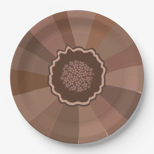 Mocha Mousse Daisy Floral Pappteller (Vorderseite)