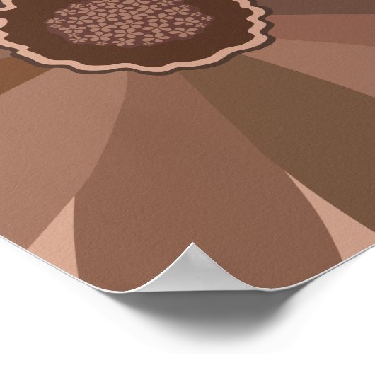 Mocha Mousse Daisy Floral Poster (Ecke)