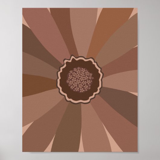Mocha Mousse Daisy Floral Poster (Vorne)