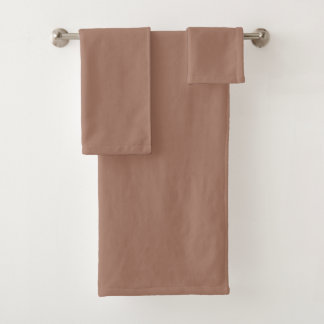 Mocha-Mousse einfarbig helles Schokoladenbraun Badhandtuch Set