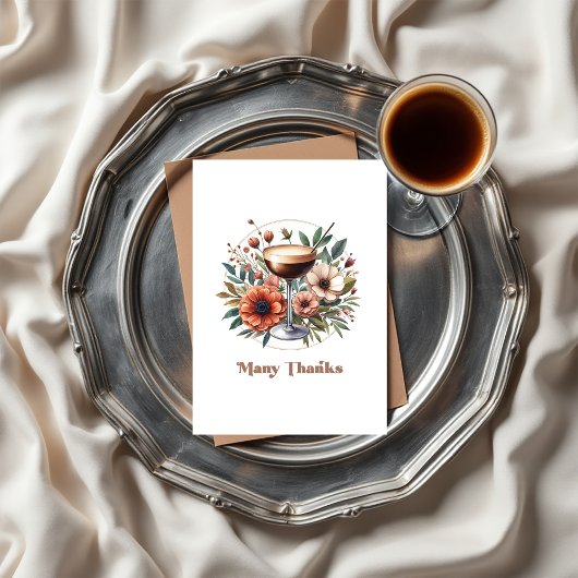 Mocha Mousse Espresso Martini Brautparty Foto Dankeskarte