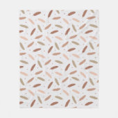 Mocha Mousse Feathers Fleece Blanket (Vorderseite)