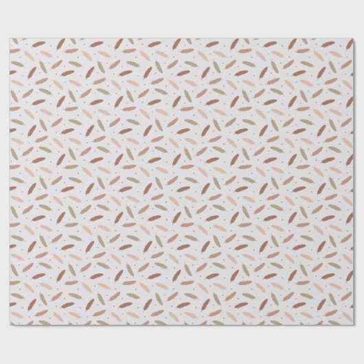 Mocha Mousse Feathers  Geschenkpapier (Flach)