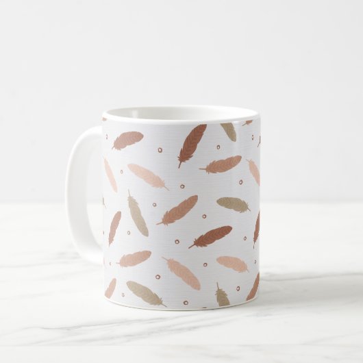 Mocha Mousse Feathers Mug Kaffeetasse (Vorderseite Links)