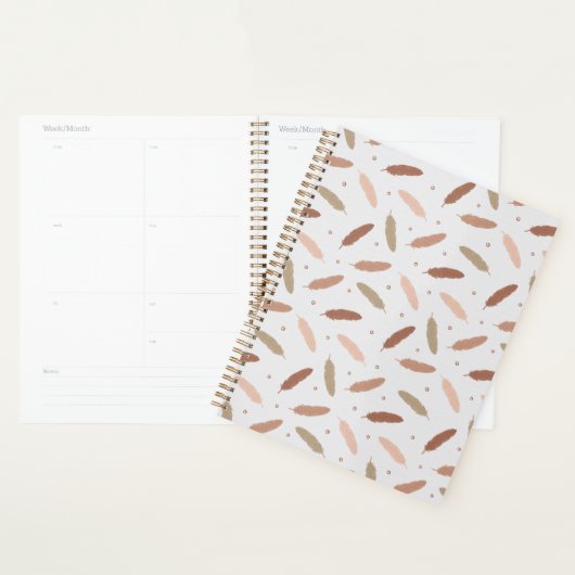 Mocha Mousse Feathers Planner Planer (Anzeige)