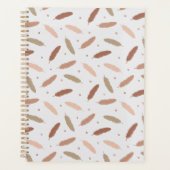 Mocha Mousse Feathers Planner Planer (Vorderseite)