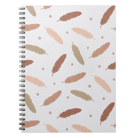 Mocha Mousse Feathers Spiral Notebook Notizblock (Vorderseite)