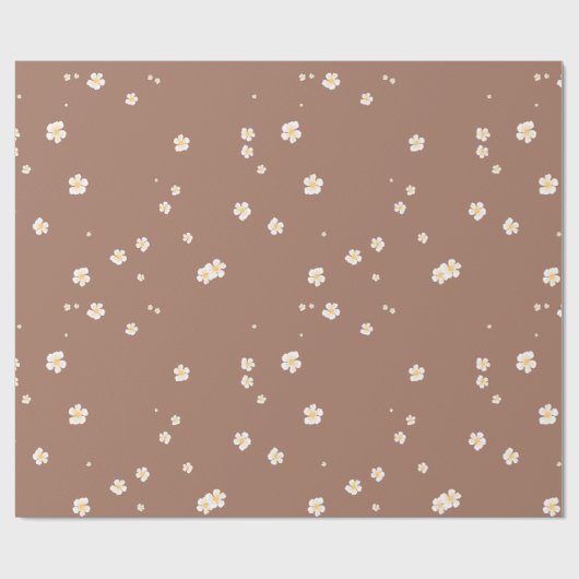 Mocha Mousse Floral Blume Geschenkpapier (Flach)