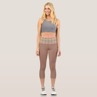 Mocha mousse gemustert High Waisted Capris