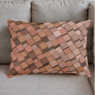 Mocha Mousse Geometric 3D Cube Pattern Pill Dekokissen