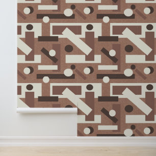 Mocha Mousse Geometric Mitte Jahrhundert Moderne K Tapete
