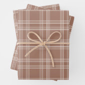 Mocha Mousse Gingham Geschenkpapier Set (Beispiel)