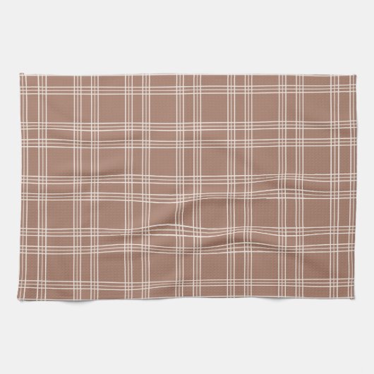 Mocha Mousse Gingham Geschirrtuch (Horizontal)