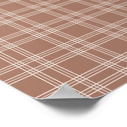 Mocha Mousse Gingham Poster (Ecke)
