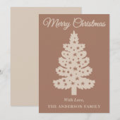 Mocha Mousse Handgeschriebener Skriptbaum Feiertagskarte (Vorne/Hinten)