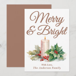 Mocha Mousse Handgeschriebenes Skript Merry & Brig Feiertagskarte