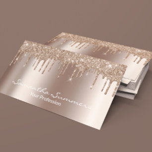 Mocha Mousse Imitats Glitzer Business Card Visitenkarte