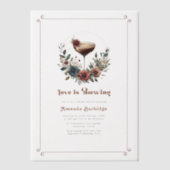 Mocha Mousse "Liebe ist Brewing" Brautparty Foto Pergament Einladungen (Vorderseite)