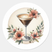 Mocha Mousse "Liebe ist Brewing" Brautparty Runder Aufkleber (Vorderseite)