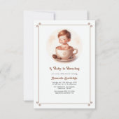 Mocha Mousse Liebe ist das Brechen Coffee Baby Dus Einladung (Vorderseite)