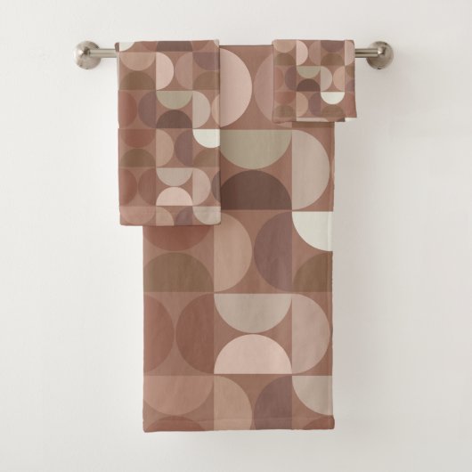 Mocha Mousse Mitte Jahrhundert Moderne Badhandtuch Set (Insitu)