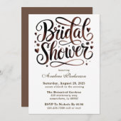 Mocha Mousse Paint Calligraphy Brunch & Bubbly Einladung (Vorne/Hinten)