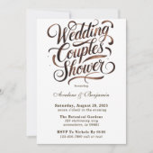 Mocha Mousse Paint Writing Wedding Couples Dusche Einladung (Vorderseite)