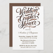 Mocha Mousse Paint Writing Wedding Couples Dusche Einladung (Vorne/Hinten)