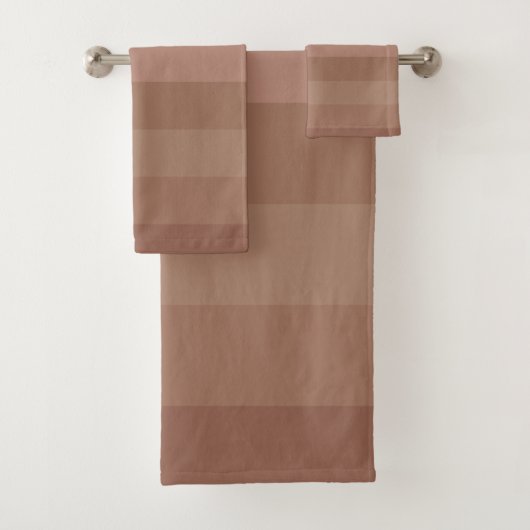 Mocha Mousse Stripes Badhandtuch Set (Insitu)