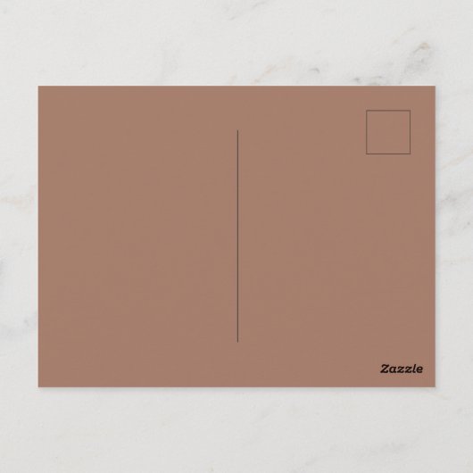 Mocha Mousse Trendy Elegant Solid Color Postkarte (Rückseite)