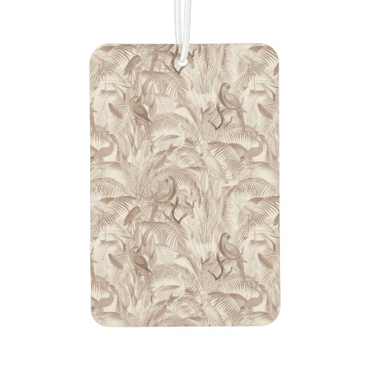 Mocha Mousse Tropical Birds and Palm Blätter Autolufterfrischer (Rückseite)