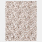 Mocha Mousse Tropical Birds and Palm Blätter Fleecedecke (Vorderseite)