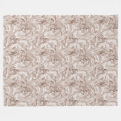 Mocha Mousse Tropical Birds and Palm Blätter Fleecedecke (Vorderseite (Horizontal))