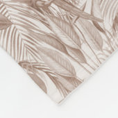 Mocha Mousse Tropical Birds and Palm Blätter Fleecedecke (Ecke)