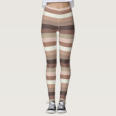 Mocha Mousse und Akzente Horizontales Streifenmust Leggings (Vorderseite)