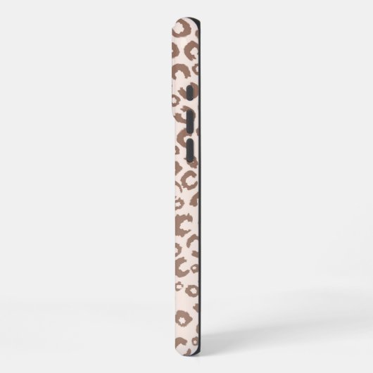 Mocha Mousse und Cream Tan Leopard Muster iPhone Hülle (Linke Seite)