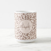 Mocha Mousse und Cream Tan Leopard Muster Kaffeetasse (Mittel)