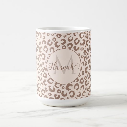 Mocha Mousse und Cream Tan Leopard Muster Kaffeetasse (Mittel)