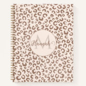 Mocha Mousse und Cream Tan Leopard Muster Notizblock (Vorderseite)
