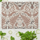 Mocha-Mousse, Wald/Waldtiere und Pflanze Geschirrtuch (Gefaltet)