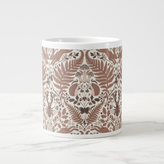 Mocha-Mousse, Wald/Waldtiere und Pflanze Jumbo-Tasse (Vorderseite)