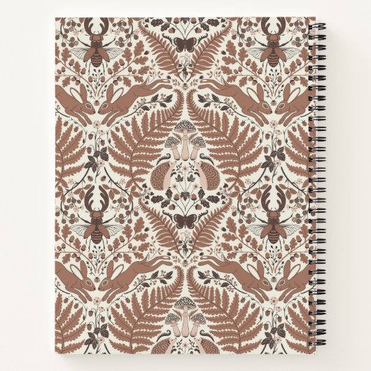 Mocha-Mousse, Wald/Waldtiere und Pflanze Notizblock (Rückseite)