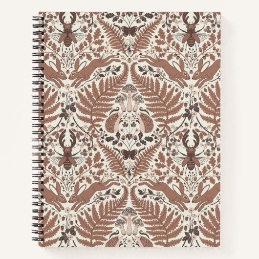 Mocha-Mousse, Wald/Waldtiere und Pflanze Notizblock (Vorderseite)