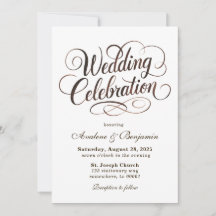 Mocha Mousse Watercolor Calligrafy Wedding