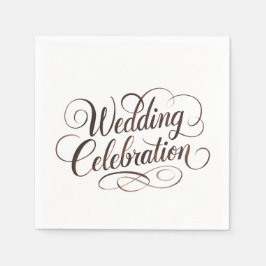 Mocha Mousse Watercolor Hochzeittypografie Serviette