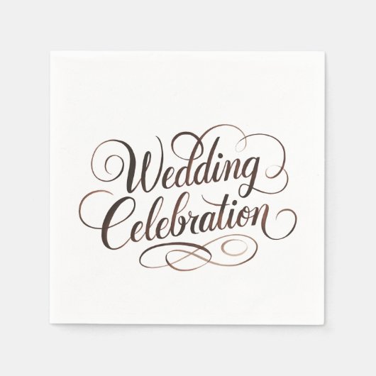 Mocha Mousse Watercolor Hochzeittypografie Serviette (Vorderseite)